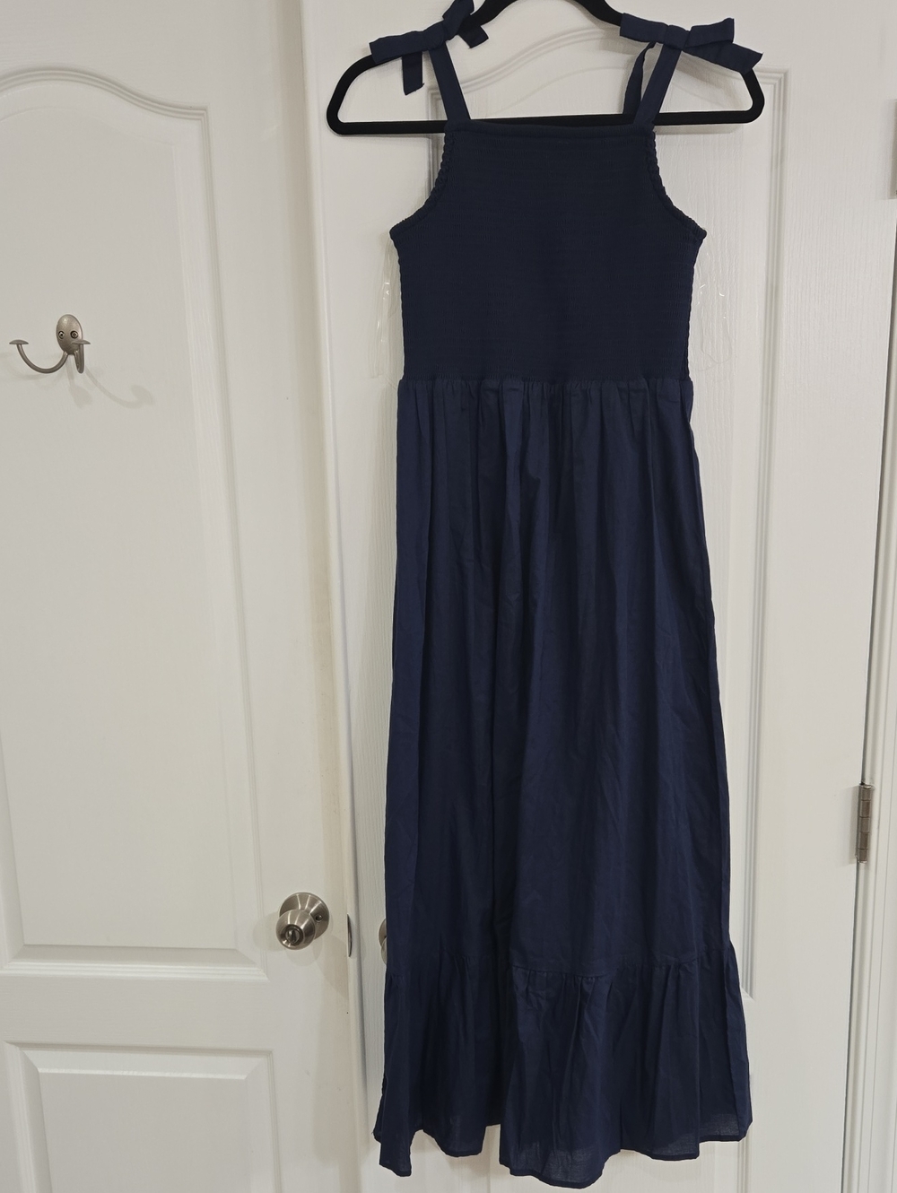 Speechless Navy Tie-Shoulder Maxi Dress for Kids